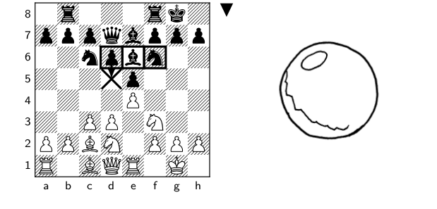 Board position in a Double King's Pawn Game