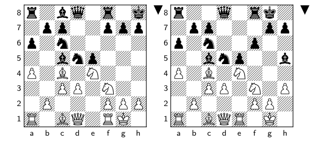 Two similar positions in the Italian Game